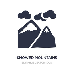 snowed mountains icon on white background. Simple element illustration from Nature concept.