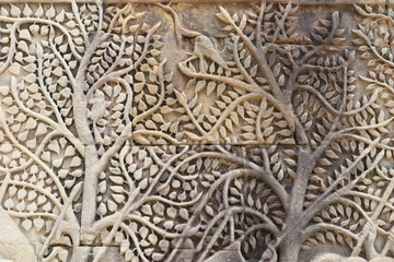 Angkor Wat Wall and Sculpture Texture