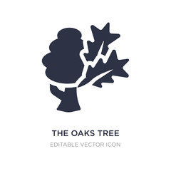 the oaks tree icon on white background. Simple element illustration from Nature concept.