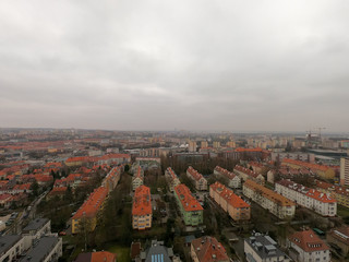 Fototapeta na wymiar Aerial view of Building, streets and Park in City Center of Szczecin, Poland 