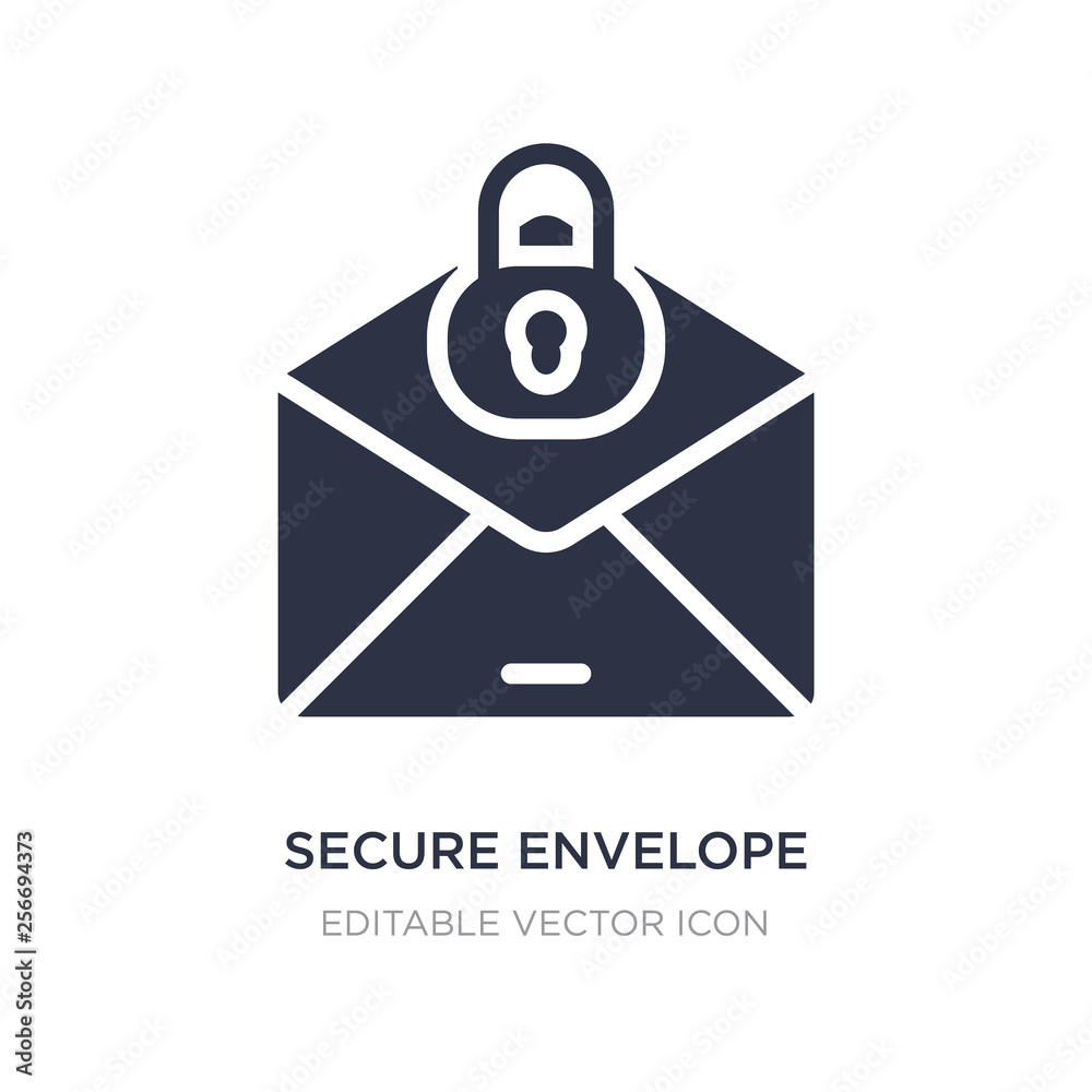 Poster secure envelope icon on white background. simple element illustration from security concept.