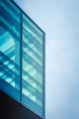 Geometric lines of a modern glass building exterior