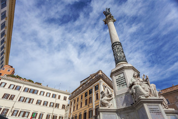 Fototapeta na wymiar Immaculate Conception Column on Spanish square in Rome