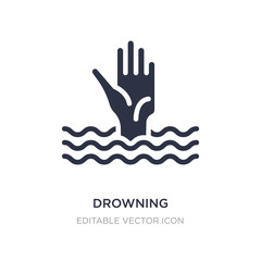 drowning icon on white background. Simple element illustration from Security concept.