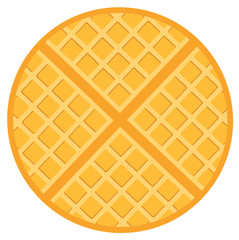 breakfast waffle, belgium round waffle as sweet delicious food concept vector eps 10