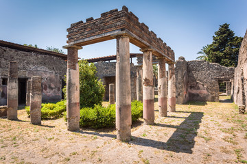 Fototapeta na wymiar Ruins of Villa of Diomedes in Pompeii