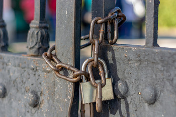 Gates closed on the chain and lock