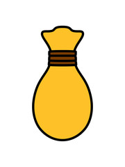 sack beutel transportieren tüte beutel tragen geldsack voll schwerer comic cartoon design füllen logo