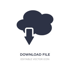 download file from cloud icon on white background. Simple element illustration from Tools and utensils concept.