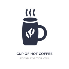 cup of hot coffee icon on white background. Simple element illustration from Tools and utensils concept.