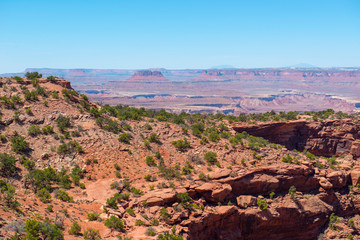 Fototapeta na wymiar Canyon viewed from Candlestick Tower Overlook in Canyonlands National Park, Moab, Utah, USA.