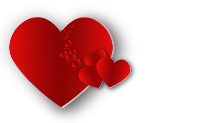   Red heart on a white background