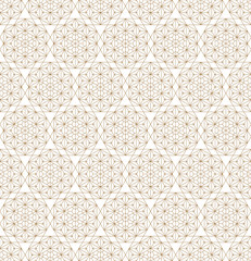 Seamless traditional Japanese ornament Kumiko.Golden color lines.