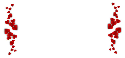   Red heart on a white background