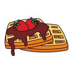 bread toast with chocolate cream and strawberries
