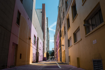 Fototapeta na wymiar colourful downtown street