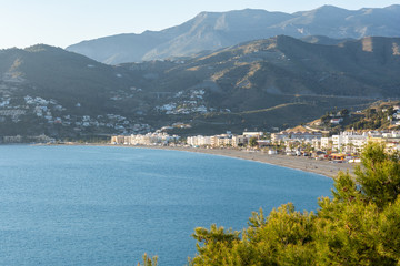 View of La Herradura Beach, Almuñecar, Granada, Andalucia, Spain