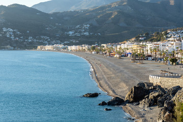 View of La Herradura Beach, Almuñecar, Granada, Andalucia, Spain - 256698318