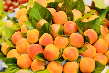 Ripe peach at the farmers fruit market