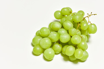 green grapes, graona grapes on a white background, fresh fruit