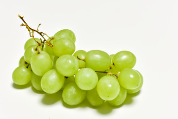 green grapes, graona grapes on a white background, fresh fruit