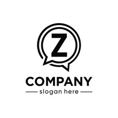 alphabet letter with bubble talk logo concept