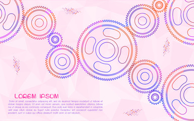 Gears. Abstract background for technical webpage. Vector illustration.