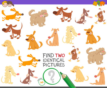 Find Two Identical Dogs Activity For Children