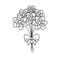 beutiful flowers bouquet with bowtie