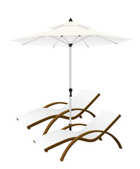 Sunumbrella and sunbed. vector illustration