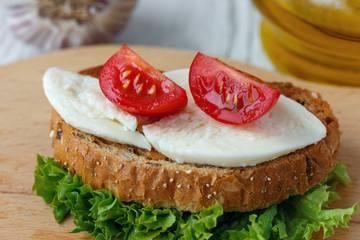 Bruschetta with mozzarella and cherry tomatoes