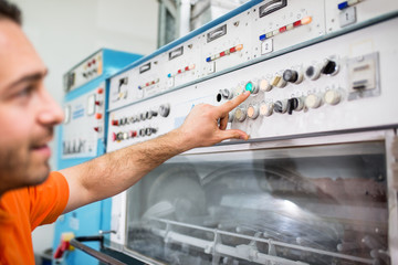 Man working in printing factory