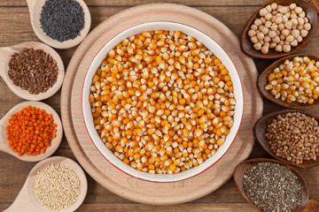 Grains and seeds variety - healthy and diverse food concept