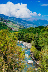 valley in Trentino,  river Adige, Italy