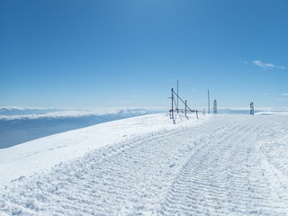 Fototapeta na wymiar beautiful winter skiins season in sar planina in macedonia