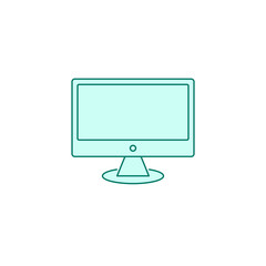 Monitor icon filled outline or line style vector illustration