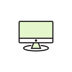Monitor icon filled outline or line style vector illustration