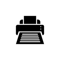 printer icon glyph or solid style vector illustration