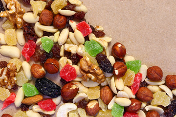 Dried fruits on unbleached paper. Dessert Blend.