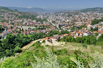 Fototapeta na wymiar Panorama of Sarajevo, Bosnia and Herzegovina
