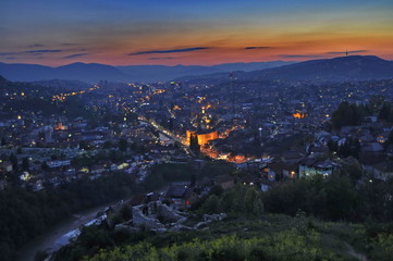 Panorama of Sarajevo at Night, Bosnia and Herzegovina