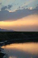 Lake view with perfect reflection.turkey