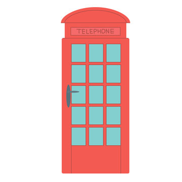 telephone box flat illustration on white