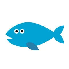 Dekokissen fish flat illustration on white © lkeskinen