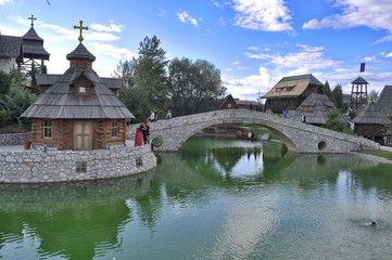 Fototapeta na wymiar Church in Ethno Village Stanisici in Bosnia and Herzegovina
