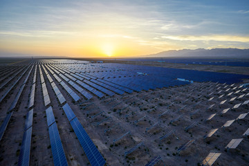 Solar photovoltaic cell industry base under aerial photography