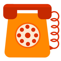 telephone flat illustration on white
