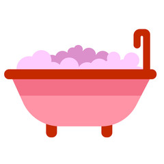 bubble bath flat illustration on white