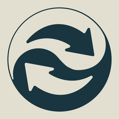 Exchange and convert icon. Arrow, trade, return. Yin Yang. Vector