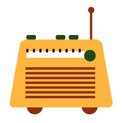 radio flat illustration on white